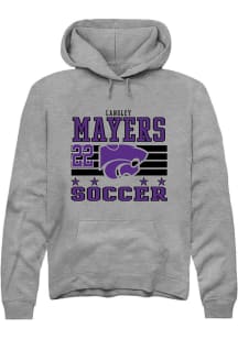 Langley Mayers Rally Mens Grey K-State Wildcats NIL Striped Hooded Sweatshirt