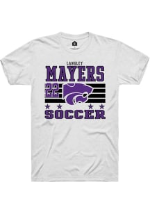 Langley Mayers White K-State Wildcats NIL Striped Short Sleeve T Shirt