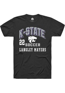 Langley Mayers Black K-State Wildcats NIL Arch Logo Short Sleeve T Shirt