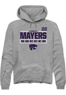 Langley Mayers Rally Mens Graphite K-State Wildcats NIL Stacked Box Hooded Sweatshirt