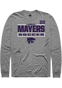 Langley Mayers Rally Mens Graphite K-State Wildcats NIL Stacked Box Tee
