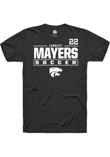Langley Mayers Black K-State Wildcats NIL Stacked Box Short Sleeve T Shirt
