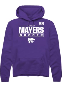 Langley Mayers Rally Mens Purple K-State Wildcats NIL Stacked Box Hooded Sweatshirt