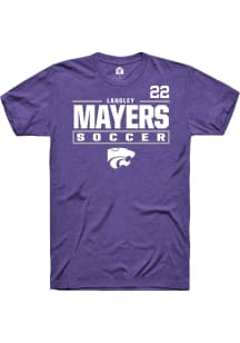 Langley Mayers Purple K-State Wildcats NIL Stacked Box Short Sleeve T Shirt