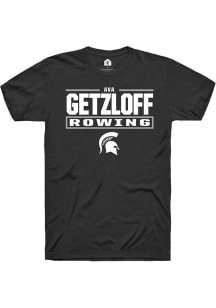 Ava Getzloff Black Michigan State Spartans NIL Stacked Box Short Sleeve T Shirt