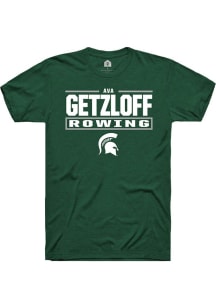 Ava Getzloff Green Michigan State Spartans NIL Stacked Box Short Sleeve T Shirt