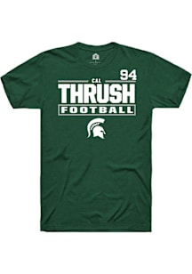 Cal Thrush  Michigan State Spartans Green Rally NIL Stacked Box Short Sleeve T Shirt