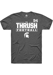 Cal Thrush  Michigan State Spartans Grey Rally NIL Stacked Box Short Sleeve T Shirt