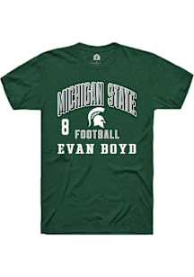 Evan Boyd  Michigan State Spartans Green Rally NIL Arch Logo Short Sleeve T Shirt