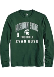 Evan Boyd Rally Mens Green Michigan State Spartans NIL Arch Logo Tee