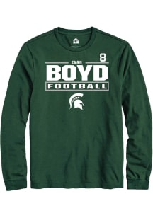 Evan Boyd Rally Mens Green Michigan State Spartans NIL Stacked Box Tee