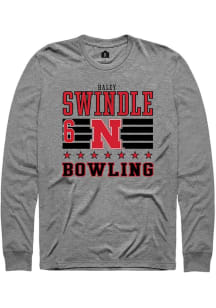 Haley Swindle Rally Mens Grey Nebraska Cornhuskers NIL Striped Tee