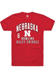 Haley Swindle Red Nebraska Cornhuskers NIL Arch Logo Short Sleeve T Shirt