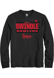Haley Swindle Rally Mens Black Nebraska Cornhuskers NIL Stacked Box Tee