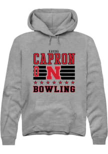 Karina Capron Rally Mens Grey Nebraska Cornhuskers NIL Striped Hooded Sweatshirt