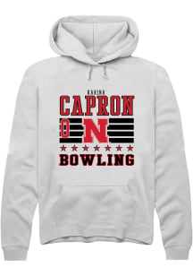 Karina Capron Rally Mens White Nebraska Cornhuskers NIL Striped Hooded Sweatshirt