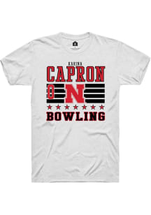 Karina Capron White Nebraska Cornhuskers NIL Striped Short Sleeve T Shirt