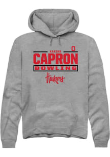 Karina Capron Rally Mens Graphite Nebraska Cornhuskers NIL Stacked Box Hooded Sweatshirt