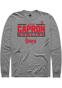 Karina Capron Rally Mens Graphite Nebraska Cornhuskers NIL Stacked Box Tee
