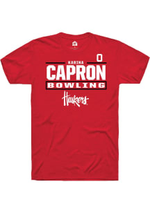 Karina Capron Red Nebraska Cornhuskers NIL Stacked Box Short Sleeve T Shirt