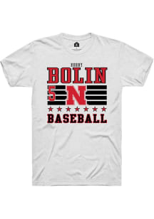 Robby Bolin White Nebraska Cornhuskers NIL Striped Short Sleeve T Shirt