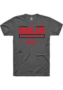 Robby Bolin Grey Nebraska Cornhuskers NIL Stacked Box Short Sleeve T Shirt
