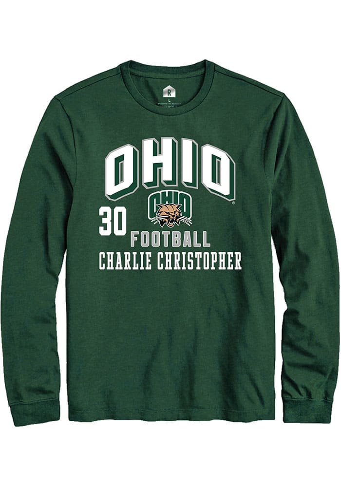 Charlie Christopher Ohio Bobcats Rally NIL Arch Logo Long Sleeve T Shirt