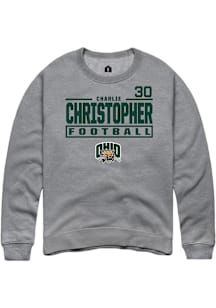 Charlie Christopher  Rally Ohio Bobcats Mens Graphite Football NIL Stacked Box Long Sleeve Crew Sw..