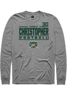 Charlie Christopher  Ohio Bobcats Graphite Rally NIL Stacked Box Long Sleeve T Shirt