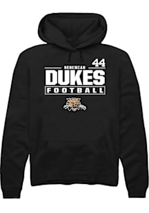 Nehemiah Dukes  Rally Ohio Bobcats Mens Black Football NIL Stacked Box Long Sleeve Hoodie