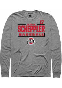 Anthony Scheppler Rally Mens Graphite Ohio State Buckeyes NIL Stacked Box Tee