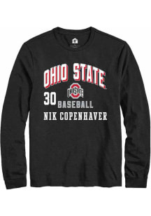 Nik Copenhaver Rally Mens Black Ohio State Buckeyes NIL Arch Logo Tee