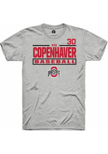 Nik Copenhaver Ash Ohio State Buckeyes NIL Stacked Box Short Sleeve T Shirt