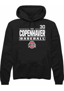 Nik Copenhaver Rally Mens Black Ohio State Buckeyes NIL Stacked Box Hooded Sweatshirt