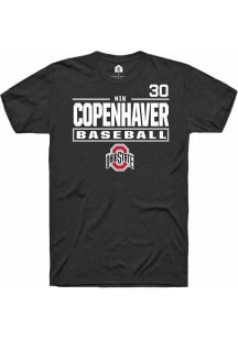 Nik Copenhaver Black Ohio State Buckeyes NIL Stacked Box Short Sleeve T Shirt