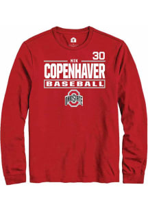 Nik Copenhaver Rally Mens Red Ohio State Buckeyes NIL Stacked Box Tee