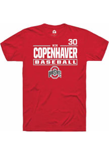Nik Copenhaver Red Ohio State Buckeyes NIL Stacked Box Short Sleeve T Shirt
