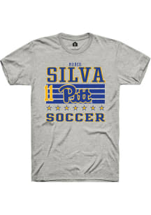 Marco Silva Ash Pitt Panthers NIL Striped Short Sleeve T Shirt