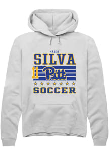 Marco Silva Rally Mens White Pitt Panthers NIL Striped Hooded Sweatshirt