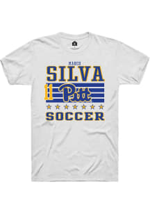 Marco Silva White Pitt Panthers NIL Striped Short Sleeve T Shirt