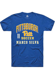 Marco Silva Blue Pitt Panthers NIL Arch Logo Short Sleeve T Shirt