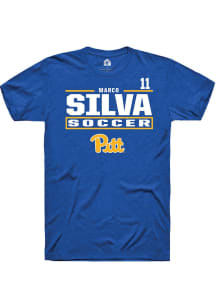 Marco Silva Blue Pitt Panthers NIL Stacked Box Short Sleeve T Shirt