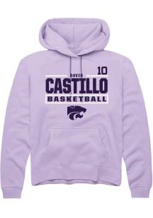 David Castillo Rally Mens Lavender K-State Wildcats NIL Stacked Box Hooded Sweatshirt