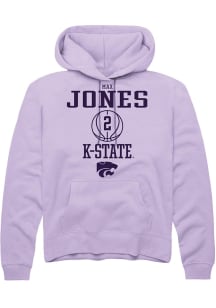 Max Jones Rally Mens Lavender K-State Wildcats NIL Sport Icon Hooded Sweatshirt