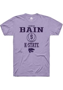 Spencer Bain Lavender K-State Wildcats NIL Sport Icon Short Sleeve T Shirt