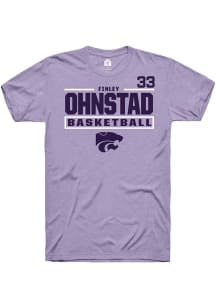 Finley Ohnstad Lavender K-State Wildcats NIL Stacked Box Short Sleeve T Shirt