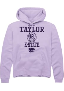 Kennedy Taylor Rally Mens Lavender K-State Wildcats NIL Sport Icon Hooded Sweatshirt