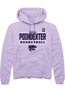 Temira Poindexter Rally Mens Lavender K-State Wildcats NIL Stacked Box Hooded Sweatshirt