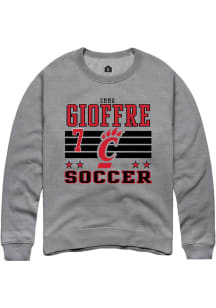 Emma Gioffre Rally Mens Grey Cincinnati Bearcats NIL Striped Crew Sweatshirt