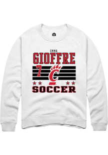 Emma Gioffre Rally Mens White Cincinnati Bearcats NIL Striped Crew Sweatshirt
